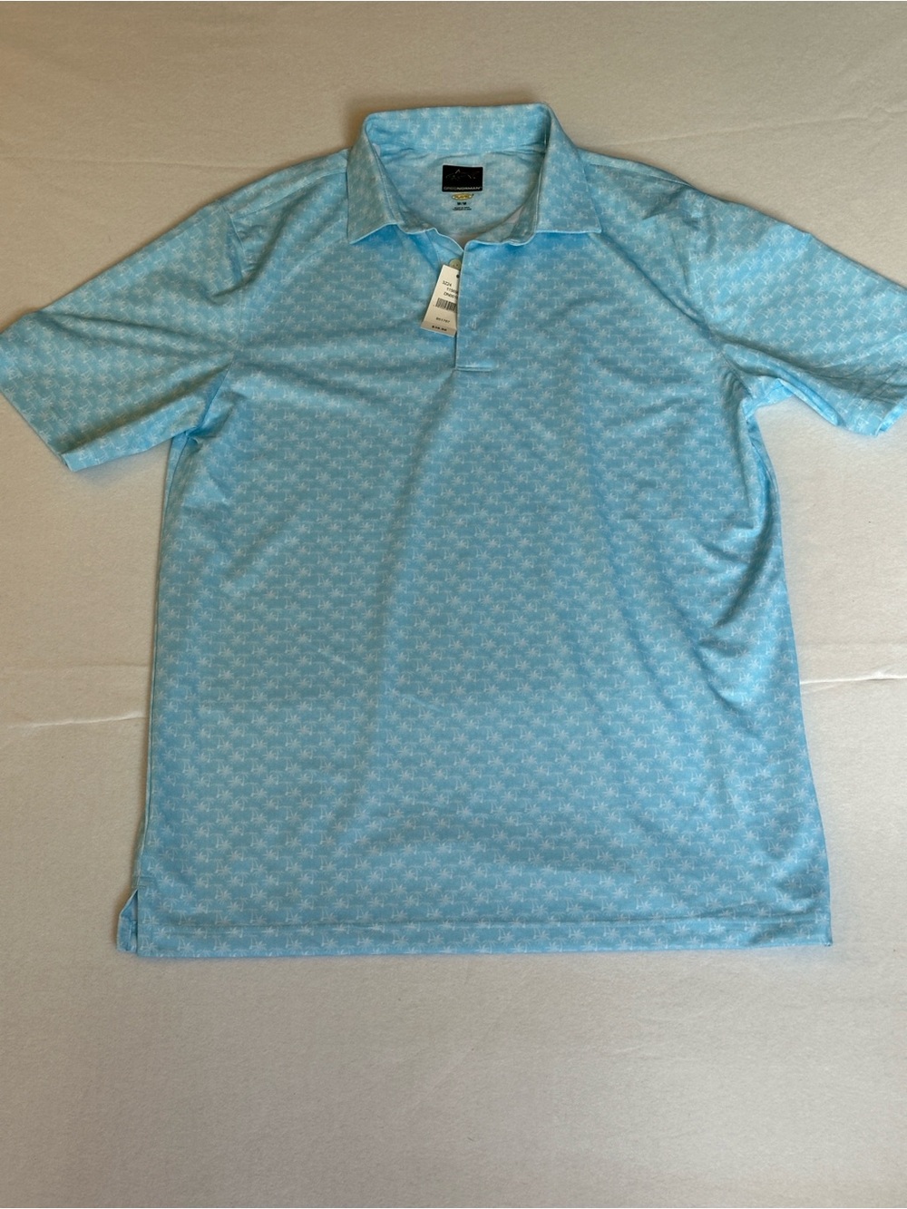 Greg Norman Collection Palm Tree Golf Polo Men’s Medium Blue NWT